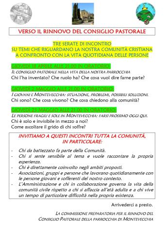 Volantino incontri preparatori al rinnovo CP